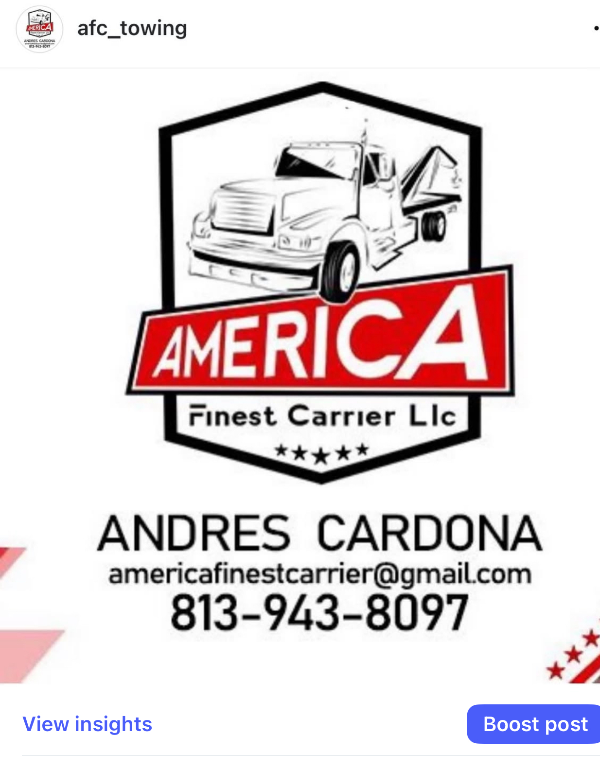 America Finest Carrier Towing Service logo